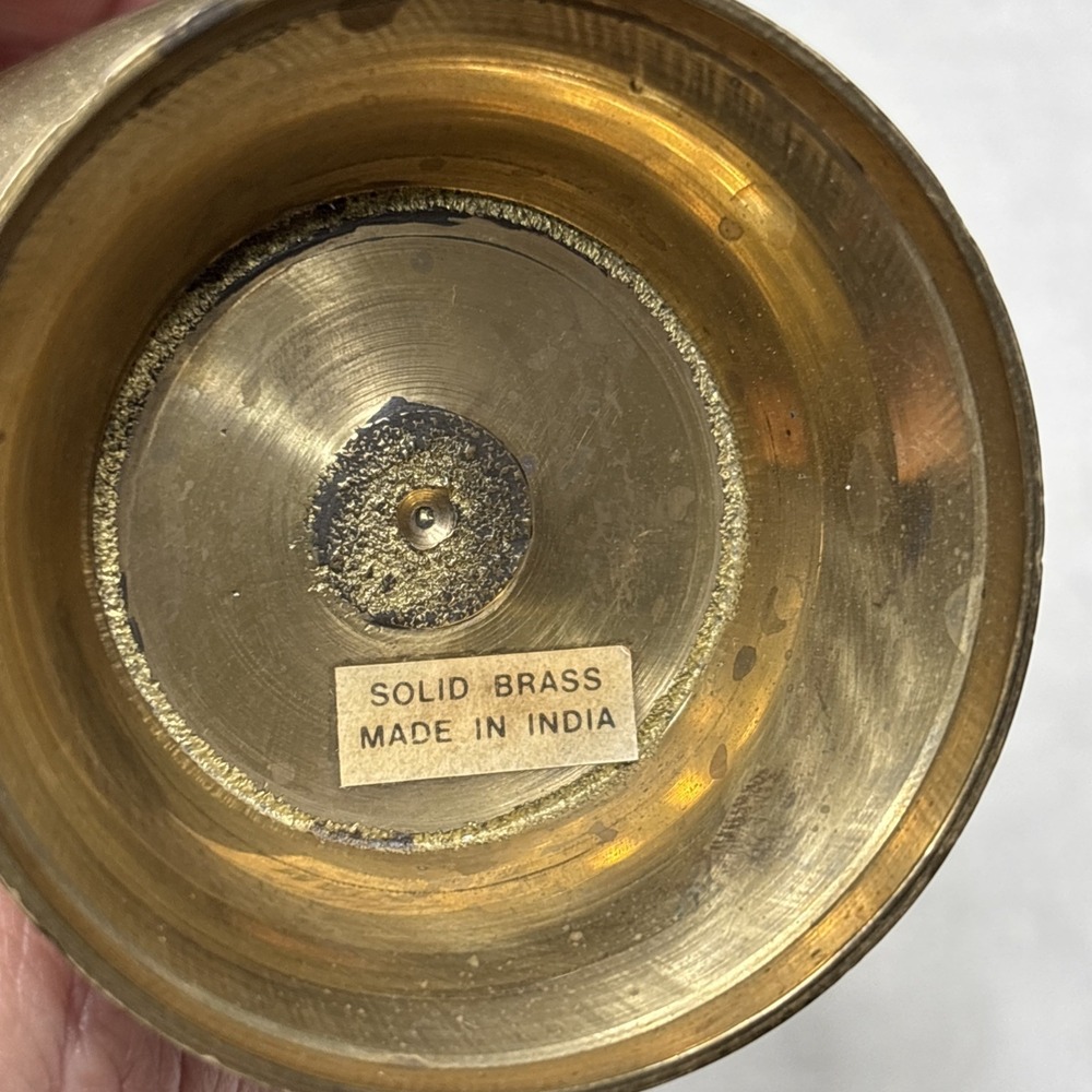 Antique Indian Brass Teapot decor With Hinged Lid 10" Tall - Picture 6 of 16